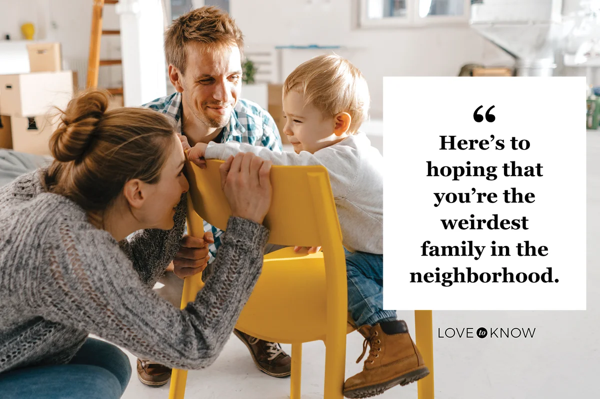 Happy family in new home