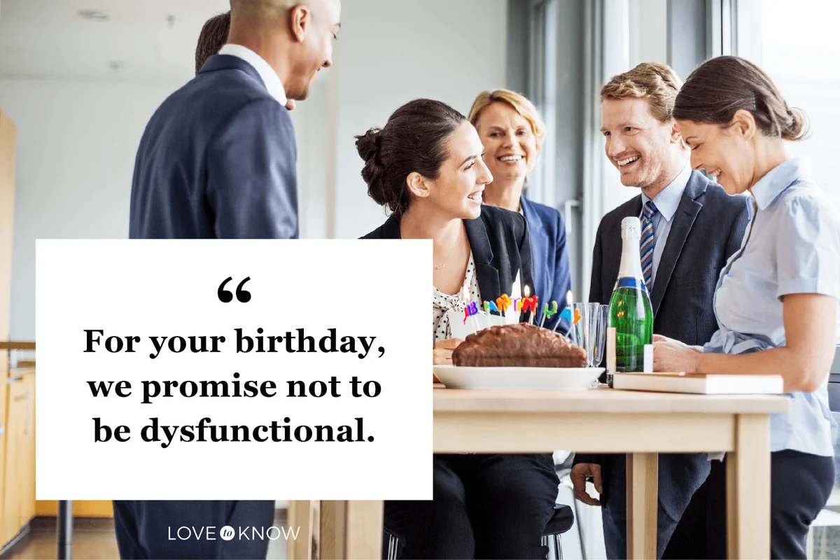 Coworkers celebrating colleague's birthday