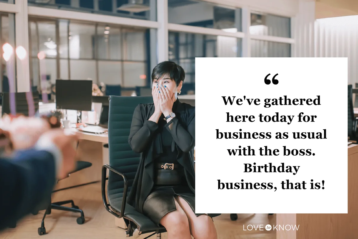 female manager surprise office birthday party celebration