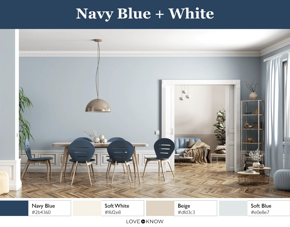 Navy Blue & White palette