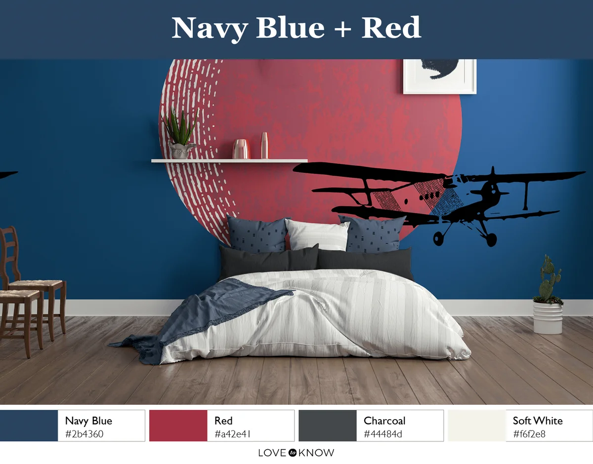 Navy Blue & Red Palette