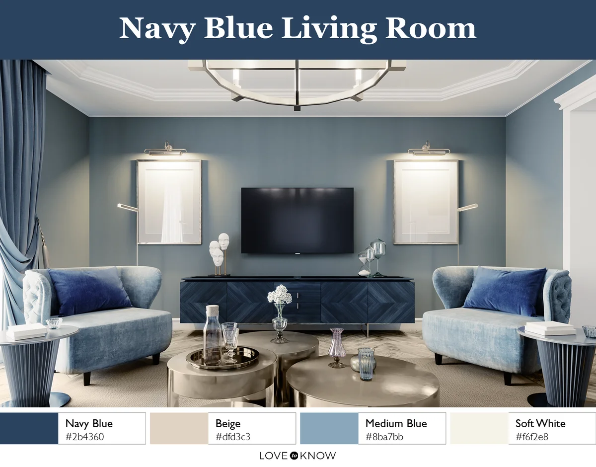 Navy Blue in the Living Room