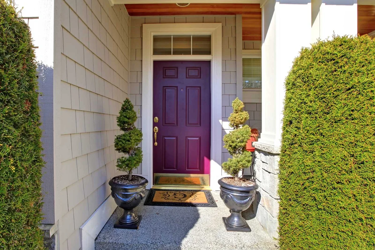 Purple front door