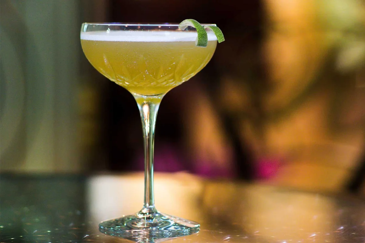 pear brandy sour cocktail