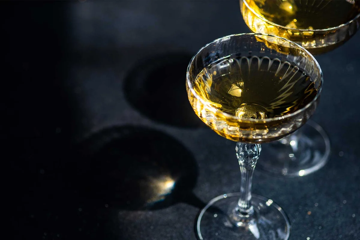 sparkling pear brandy cocktail