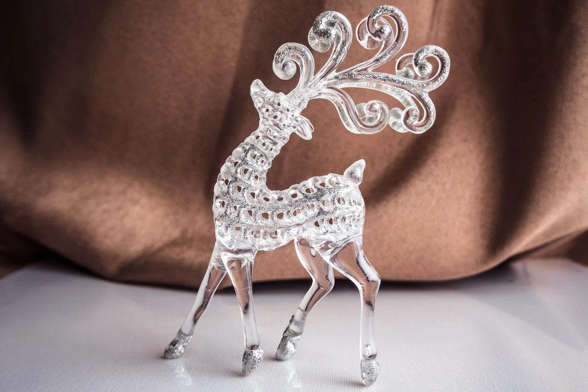 Spun glass deer figurine