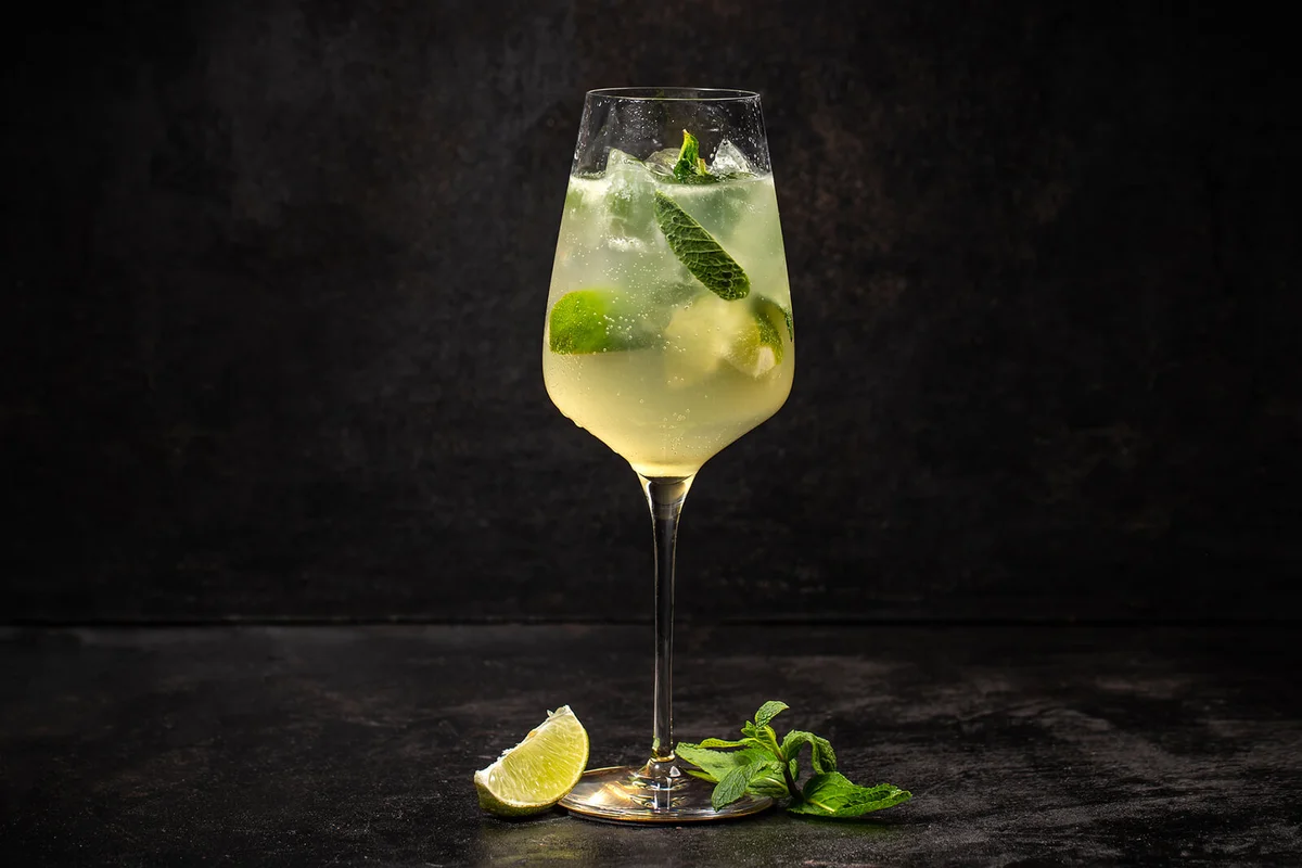 Summer cold drink with lemon