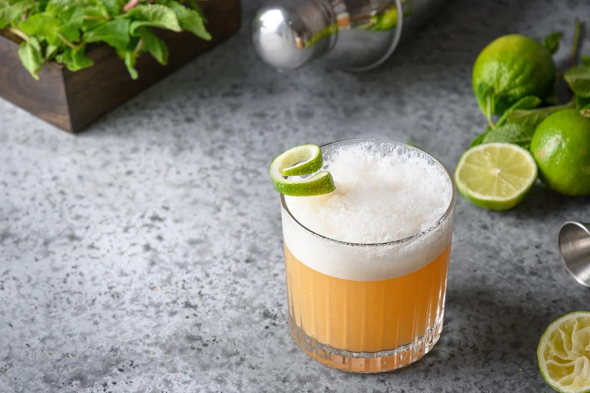 Lime whiskey sour