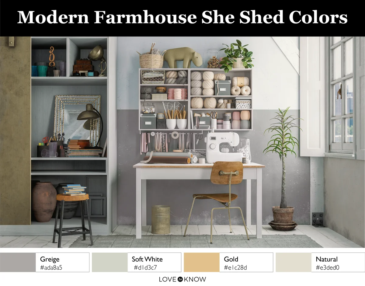 Interior of a tailor studio She shed