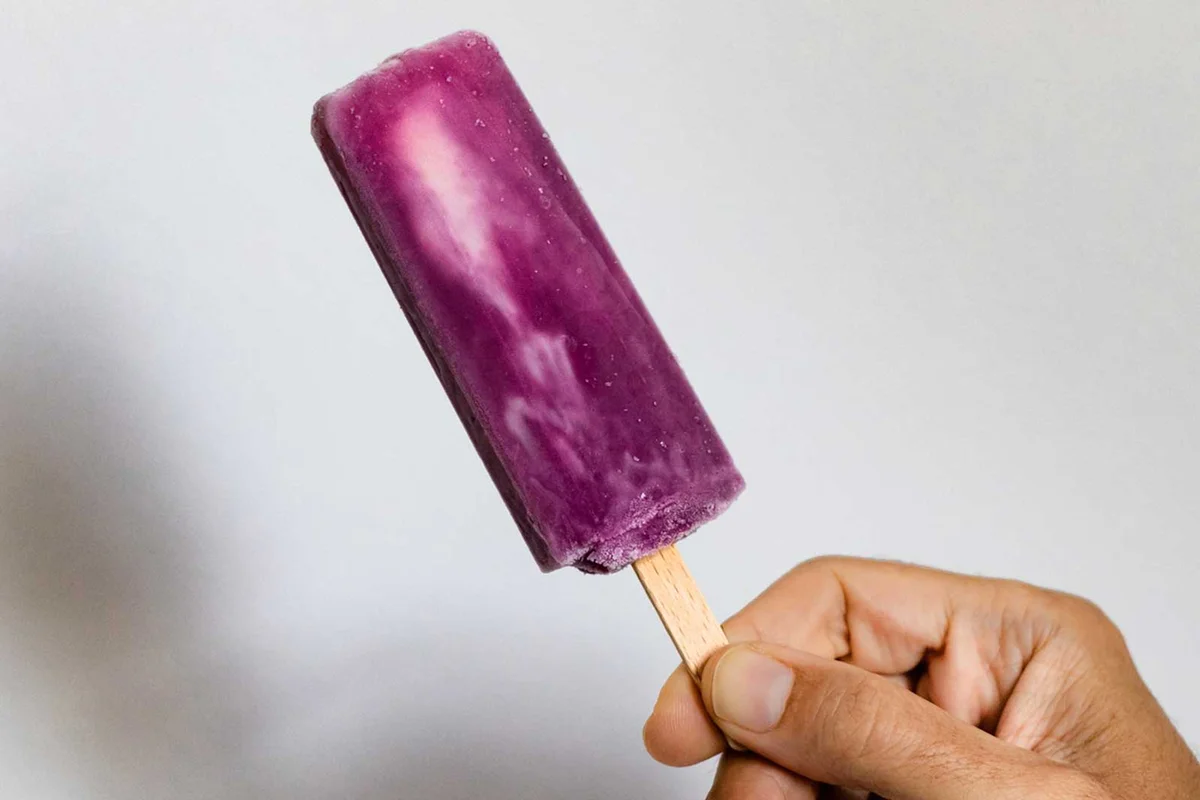 boozy grape ice pop