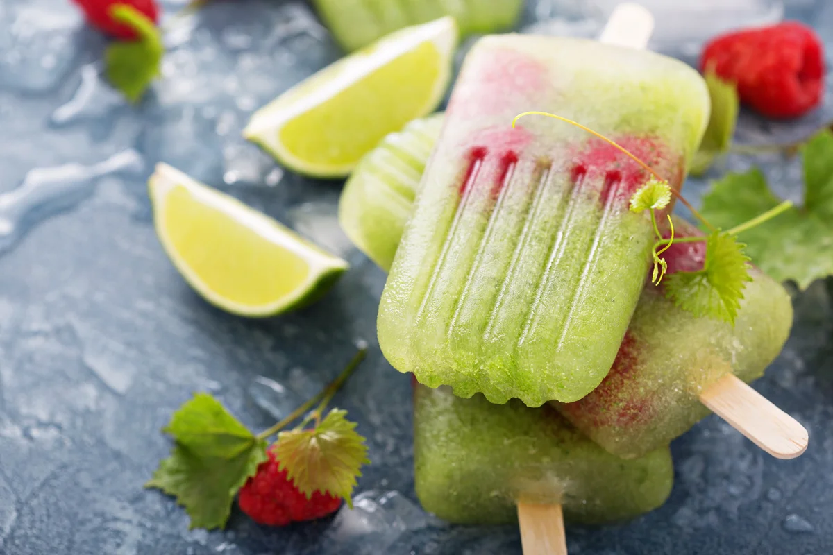 gin rickey raspberry ice pop