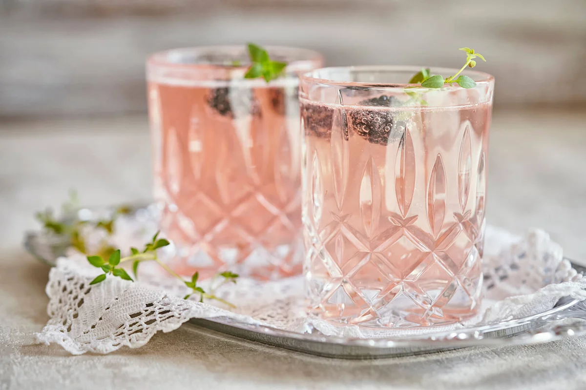 Blackberry Thyme Champagne Cocktail