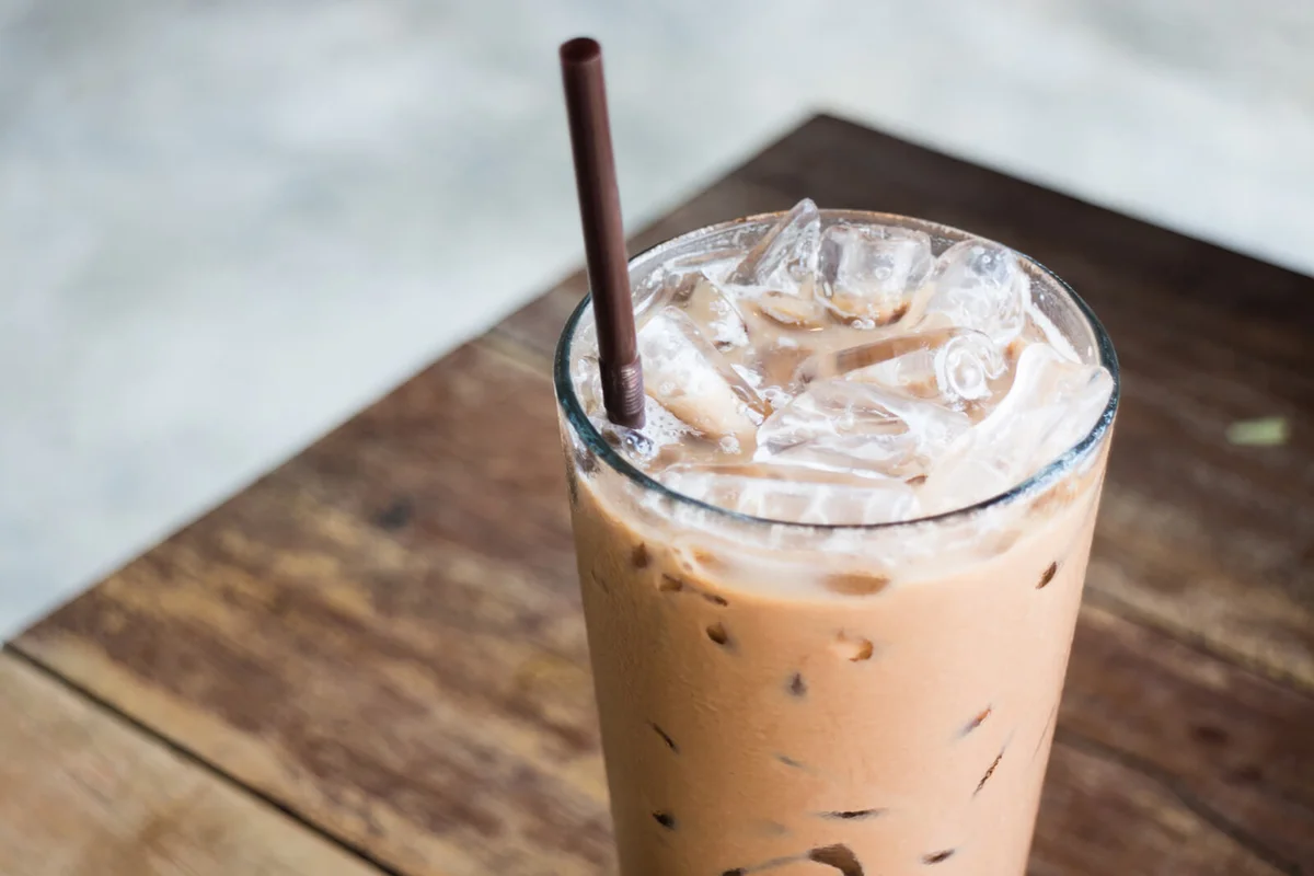 Glass of coffee mocha with ice