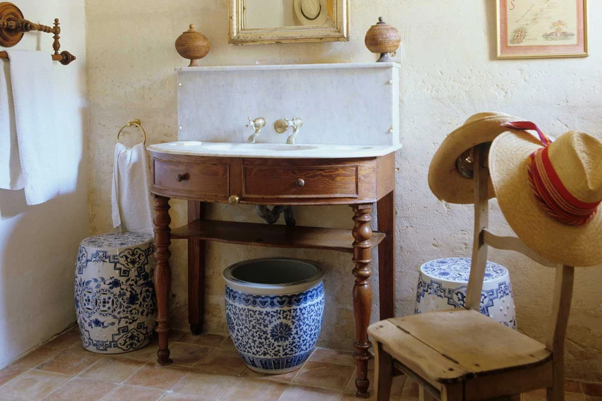 antique table bathroom vanity