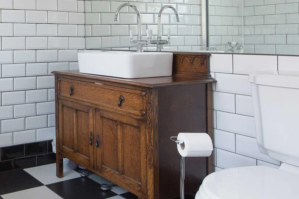 vintage modern vanity bathroom
