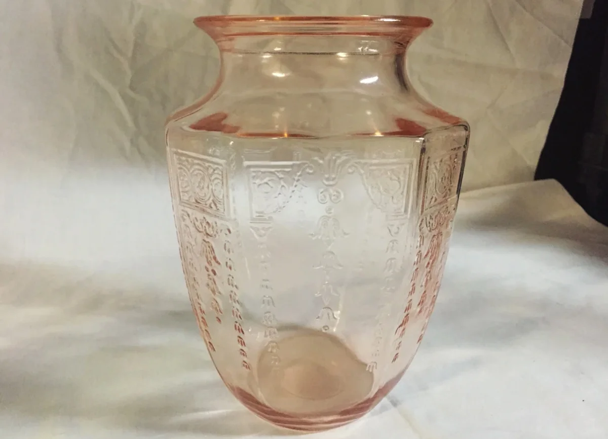 Pink Princess depression glass vase