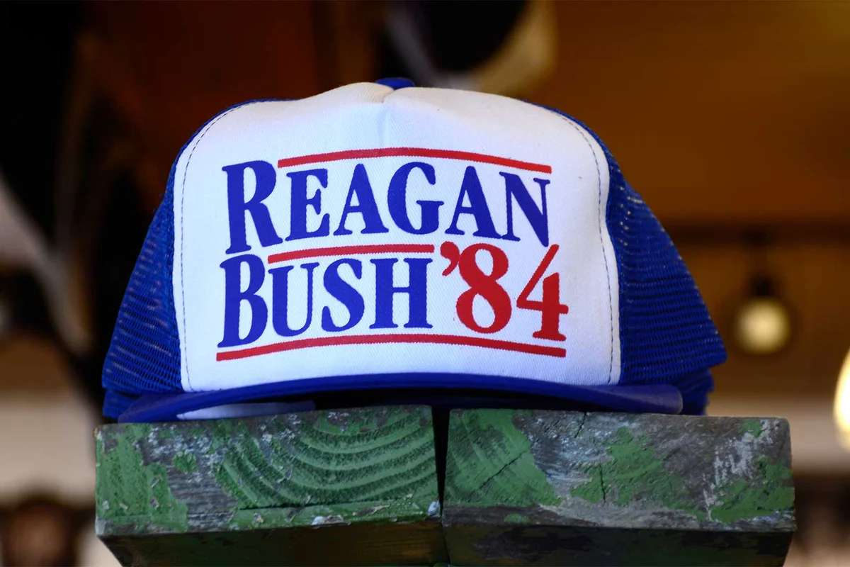 Reagan-Bush cap from the 1983 U.S. Presidential campaign