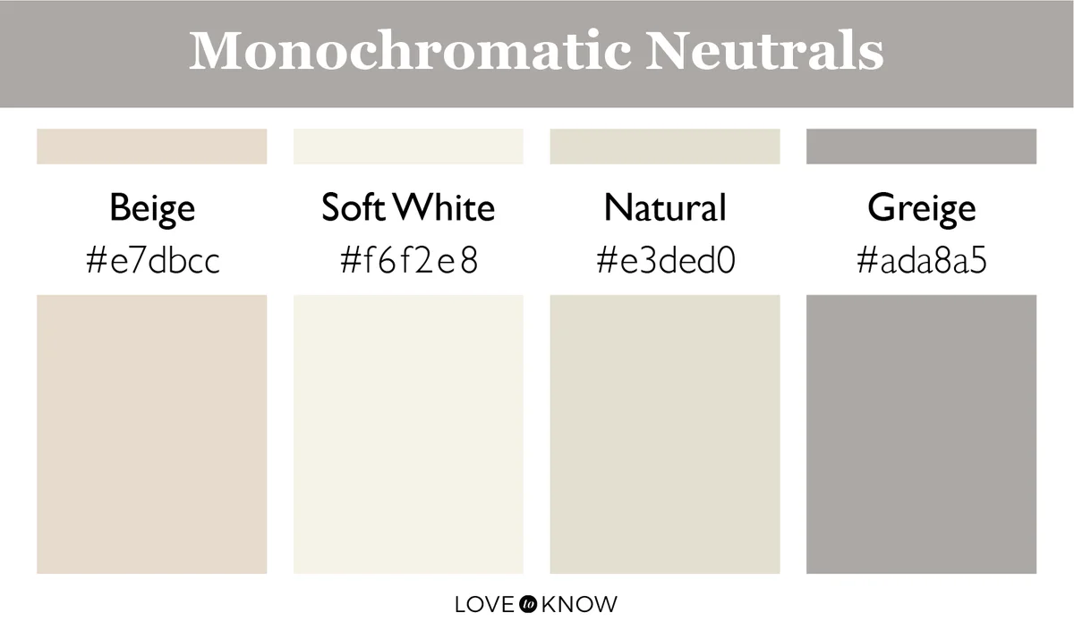 Color Palette Monochromatic Neutrals