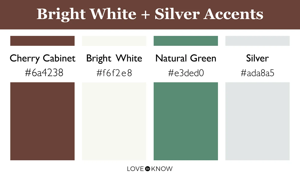 Cherry cabinet and silver color palette