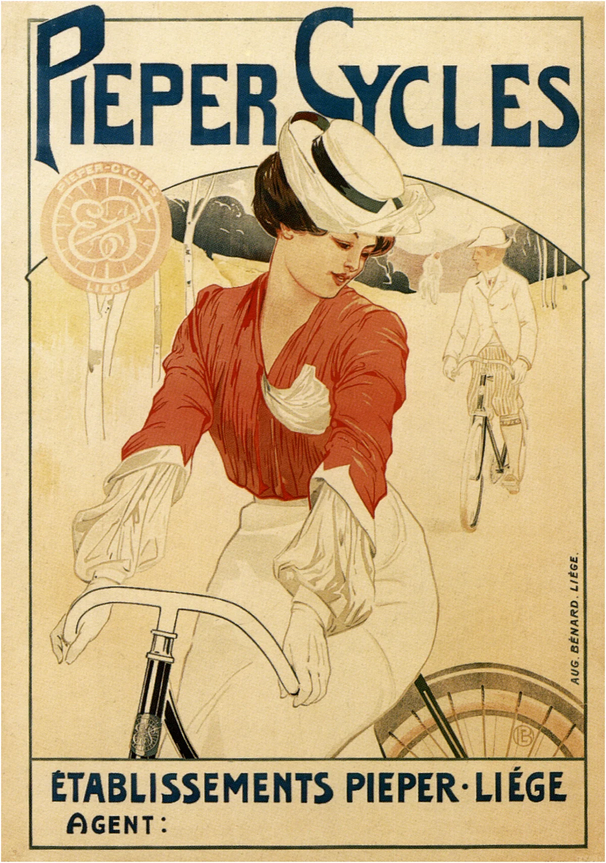 Pieper Cycles, 1900. From a private collection. Artist Berchmans, Emile (1867-1947) - Getty Editorial Use