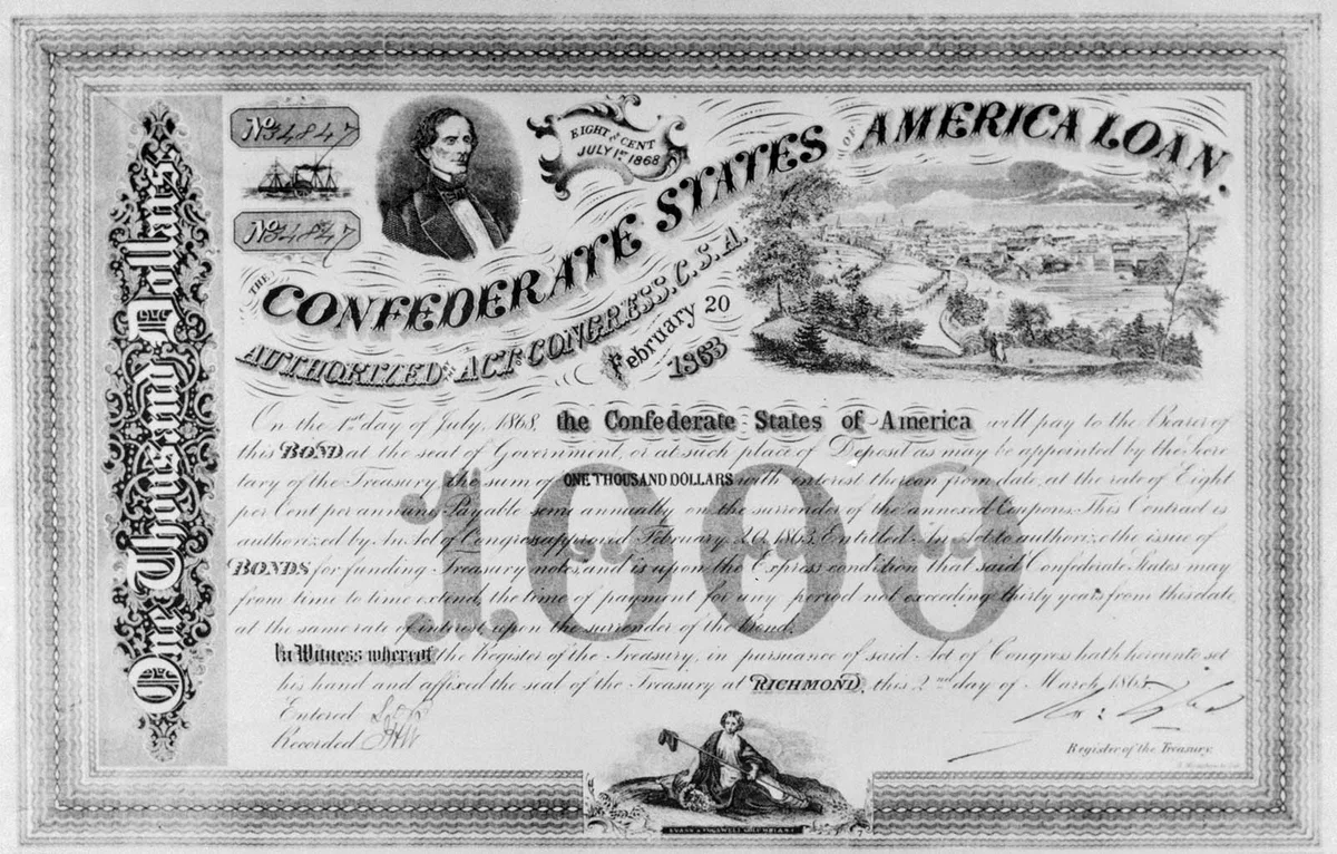 One Thousand Dollar Confederate Bond