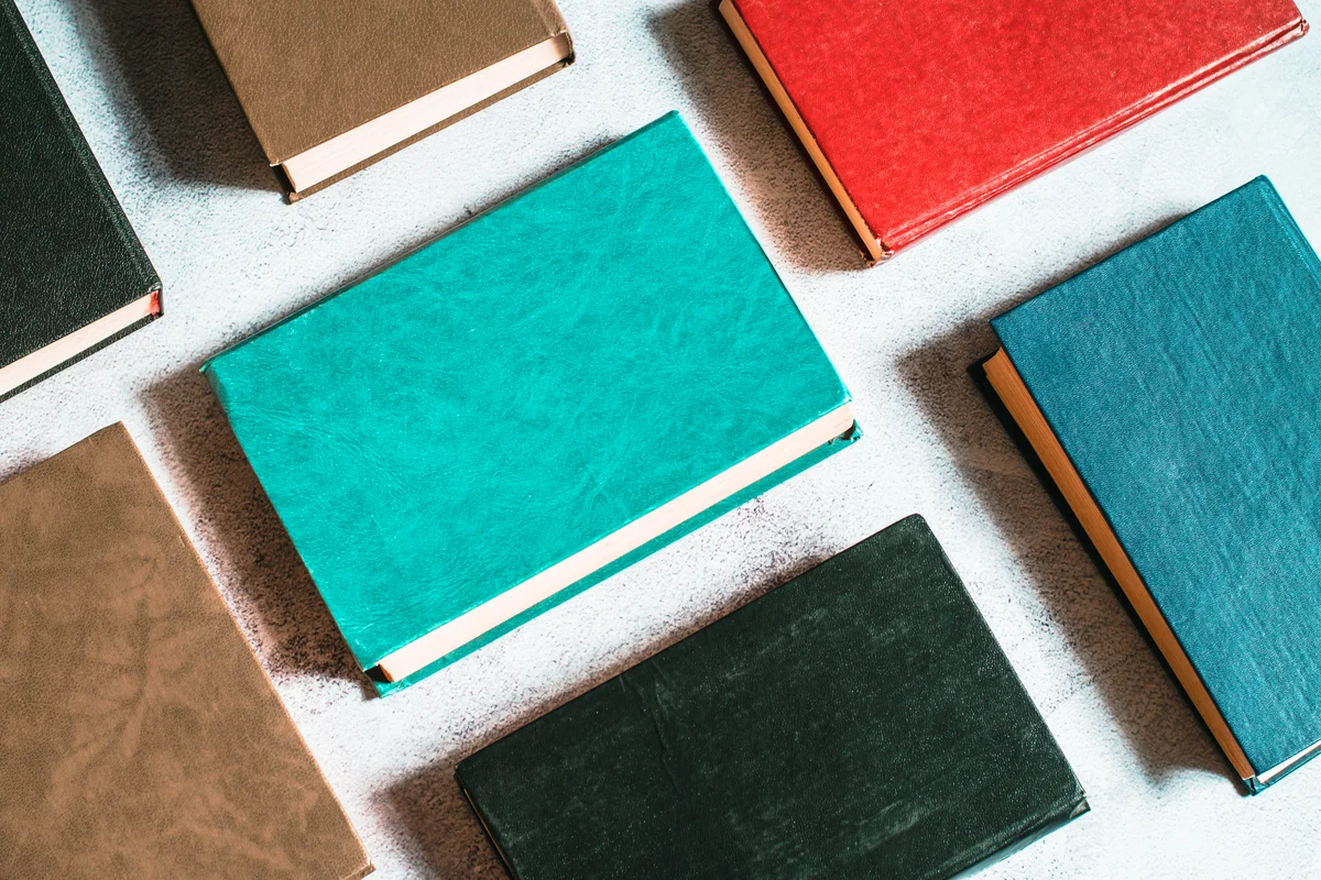 Books next to each other top view