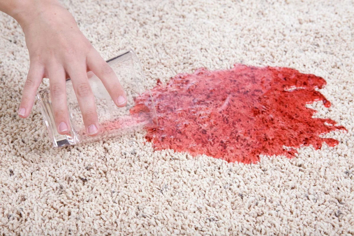 spill red Kool Aid on carpet