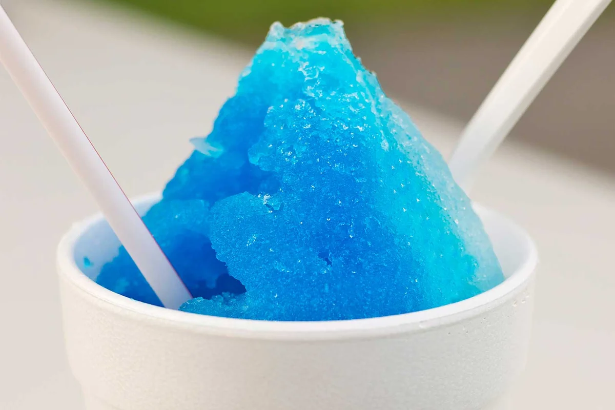 wintery blue lagoon alcoholic snow cone