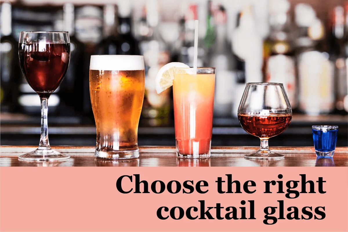 Row of assorted drinks in a bar