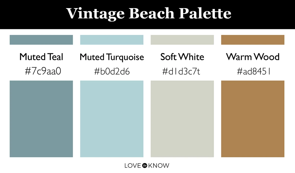 Vintage beach color palette