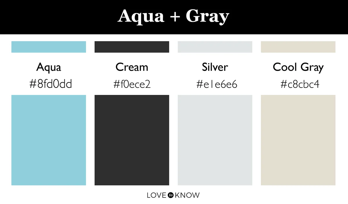 Aqua and gray color palette
