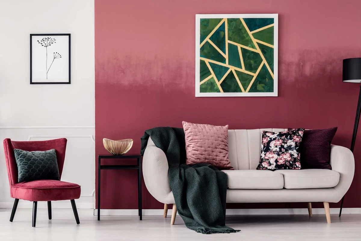 burgundy color palette living room