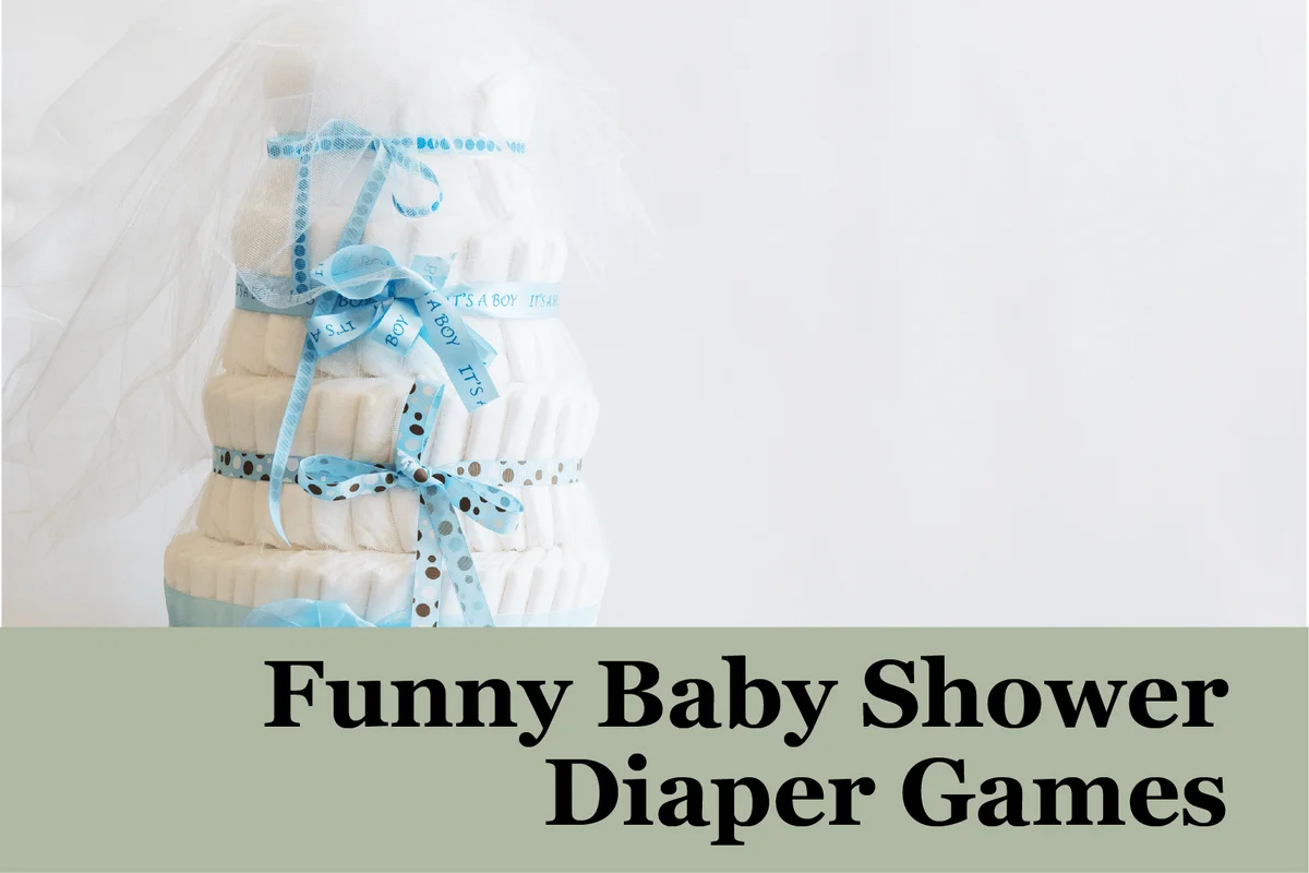 A multi leveled diaper cake for a baby shower