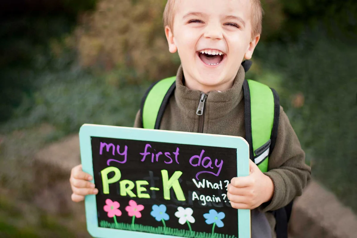 colorful sign first day of school picture
