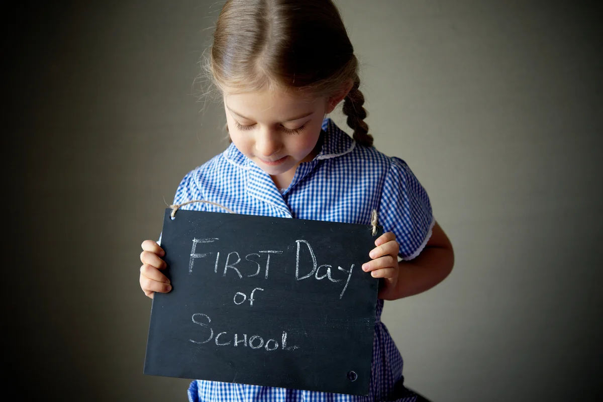 chalkboard sign first day of school