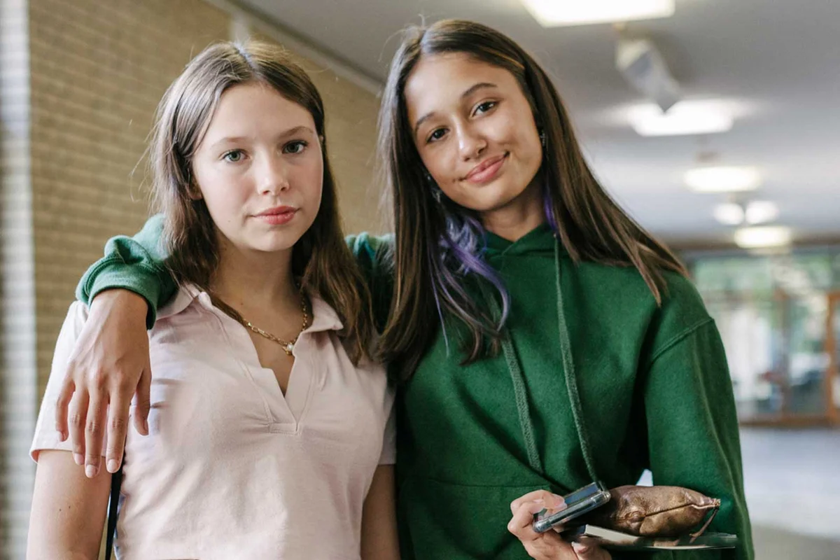 friends on first day of school