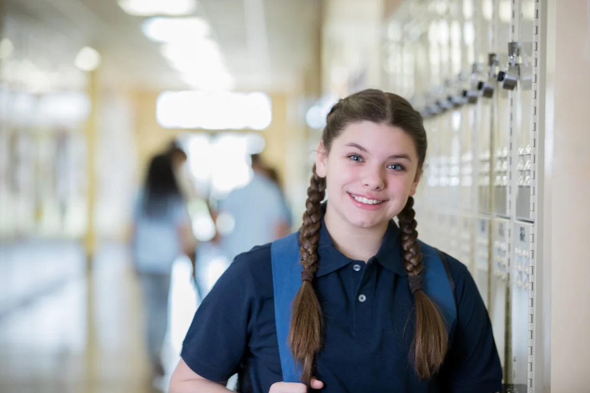student at locker first day of school