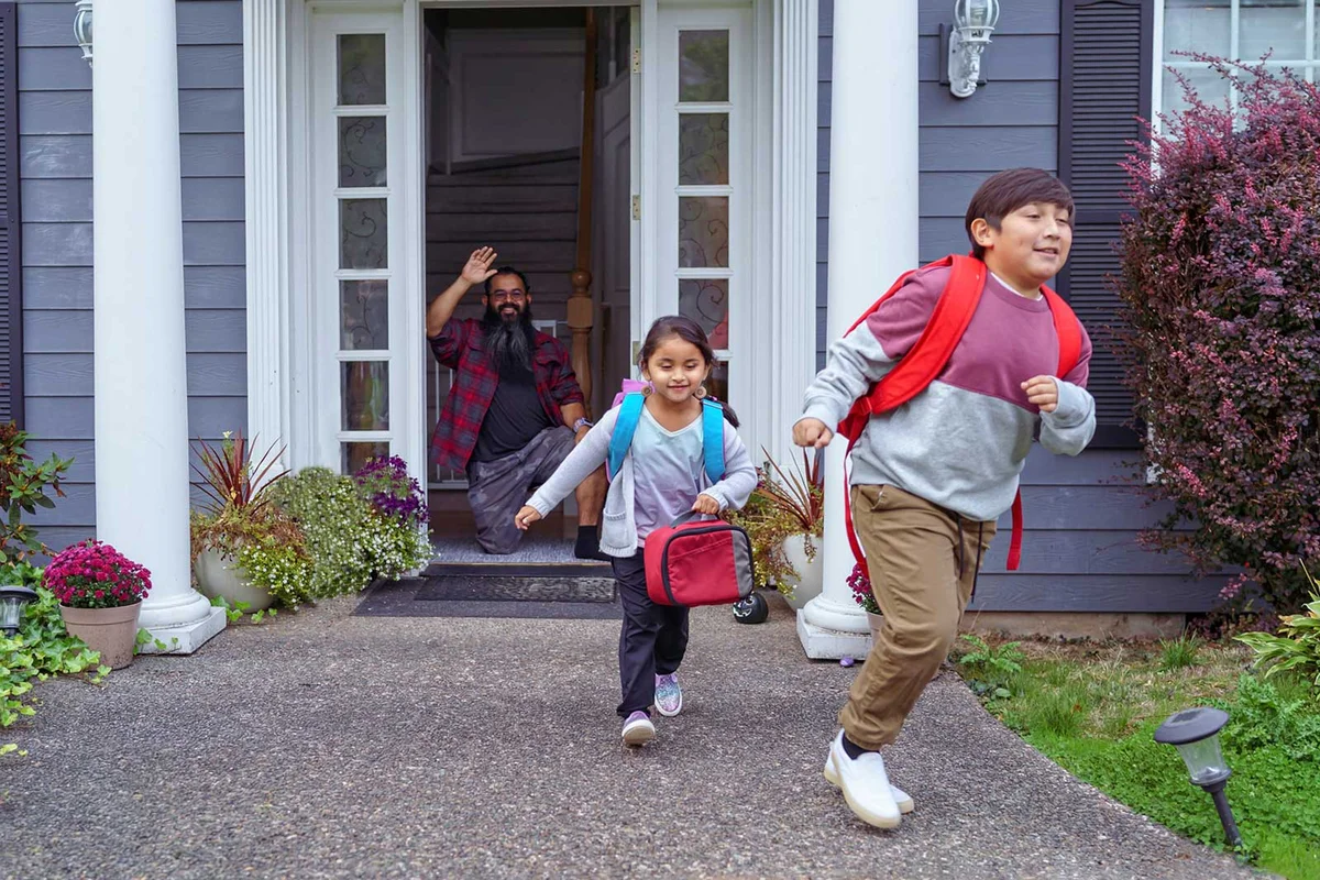 catch bus on first day of school