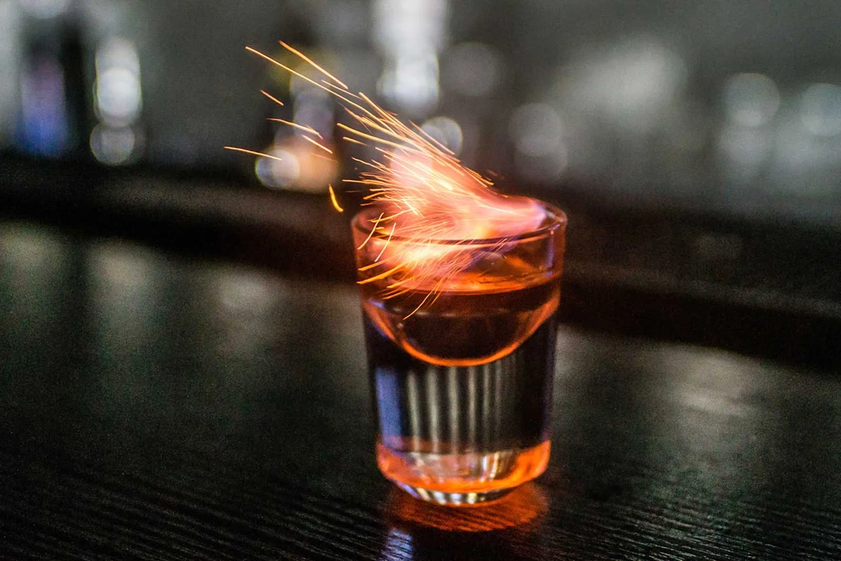 flaming dr pepper shot cocktail