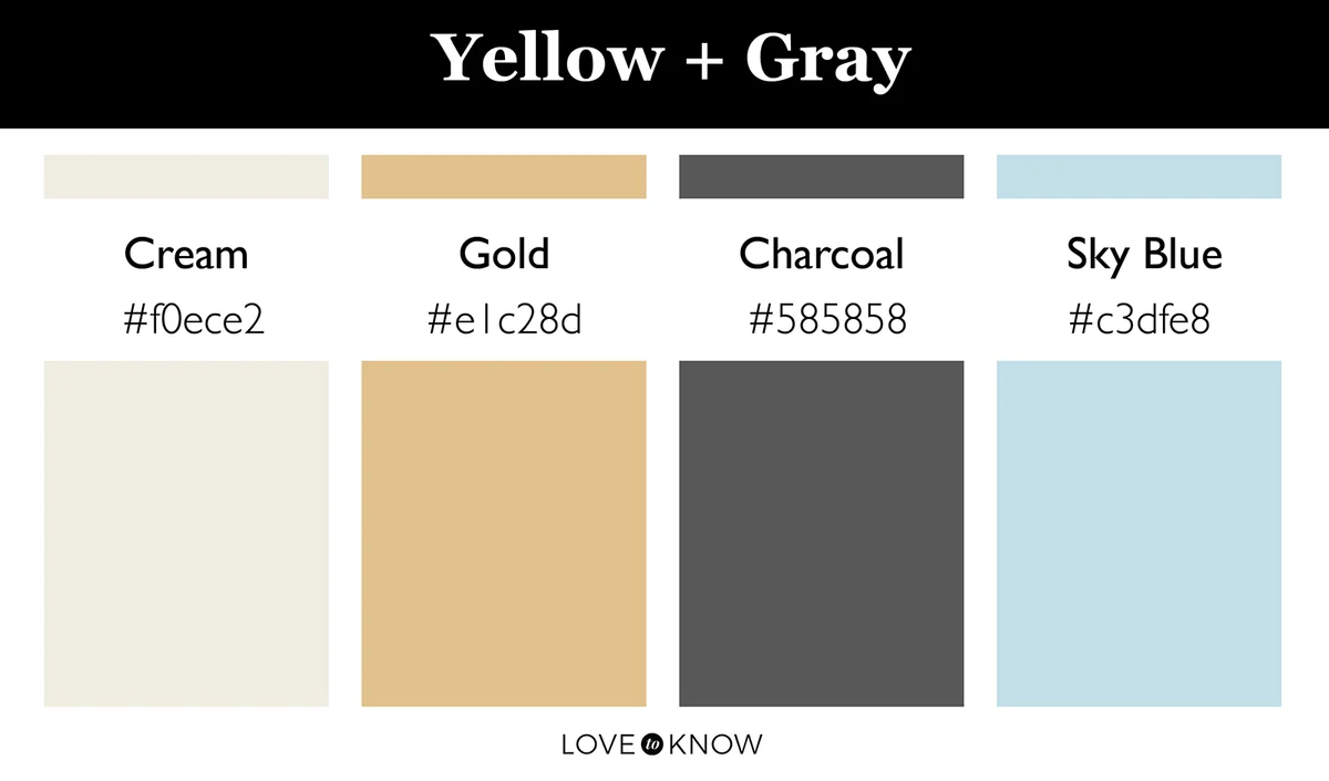 Yellow and gray color palette
