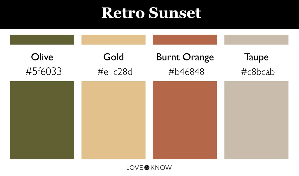Retro sunset color palette