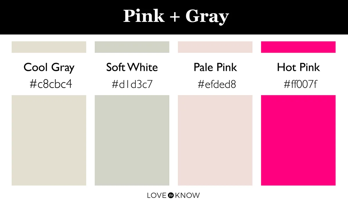 Pink and gray color palette