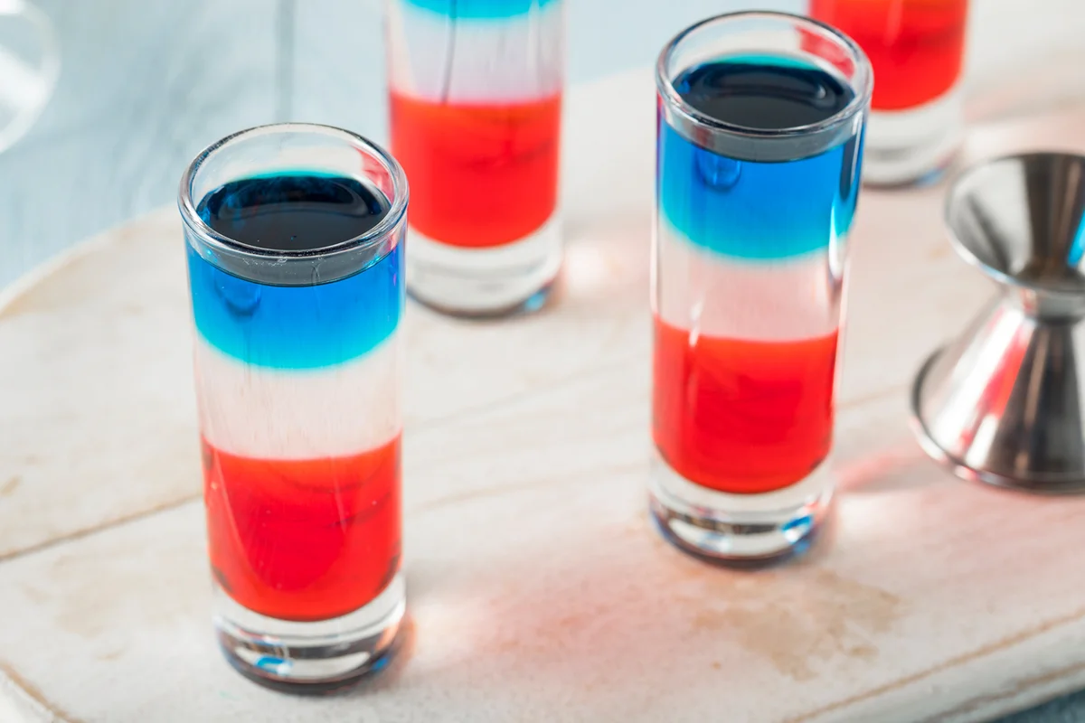 Patriotic Red White and Blue Shots