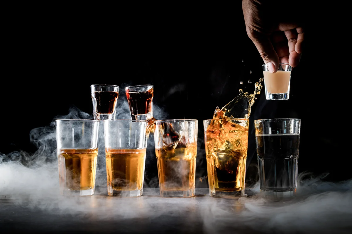Bear Fight Drinks on table