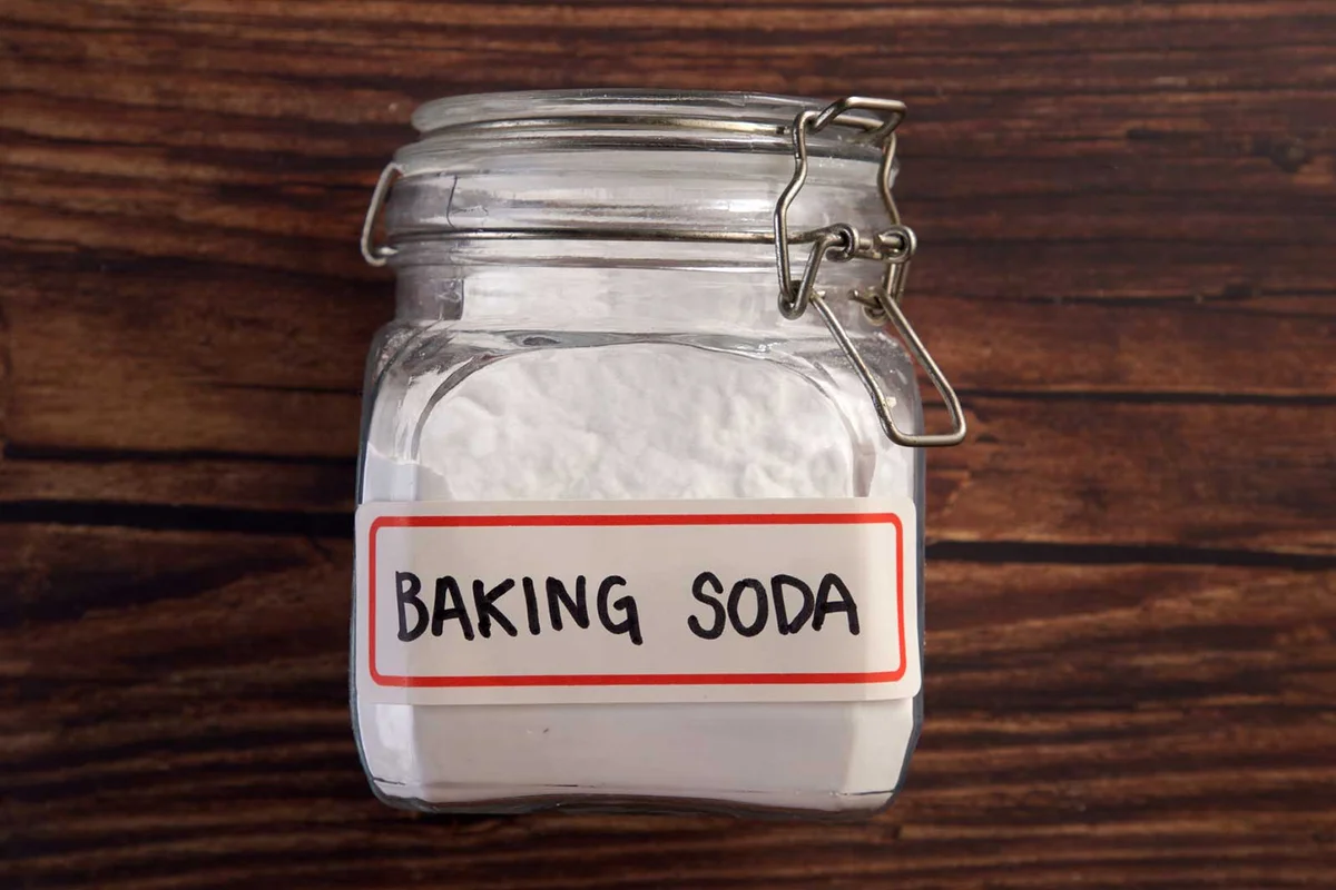 baking soda in jar