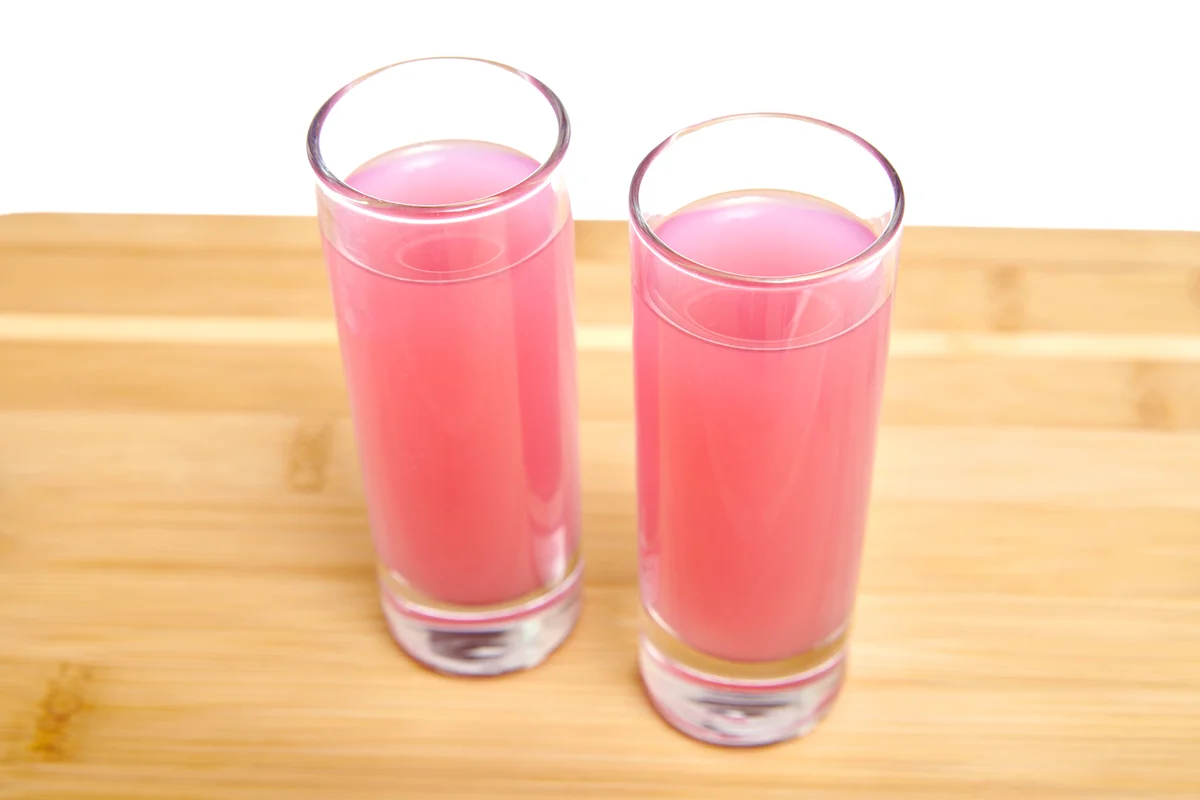 Tall Shot Glasses with Pink Drink