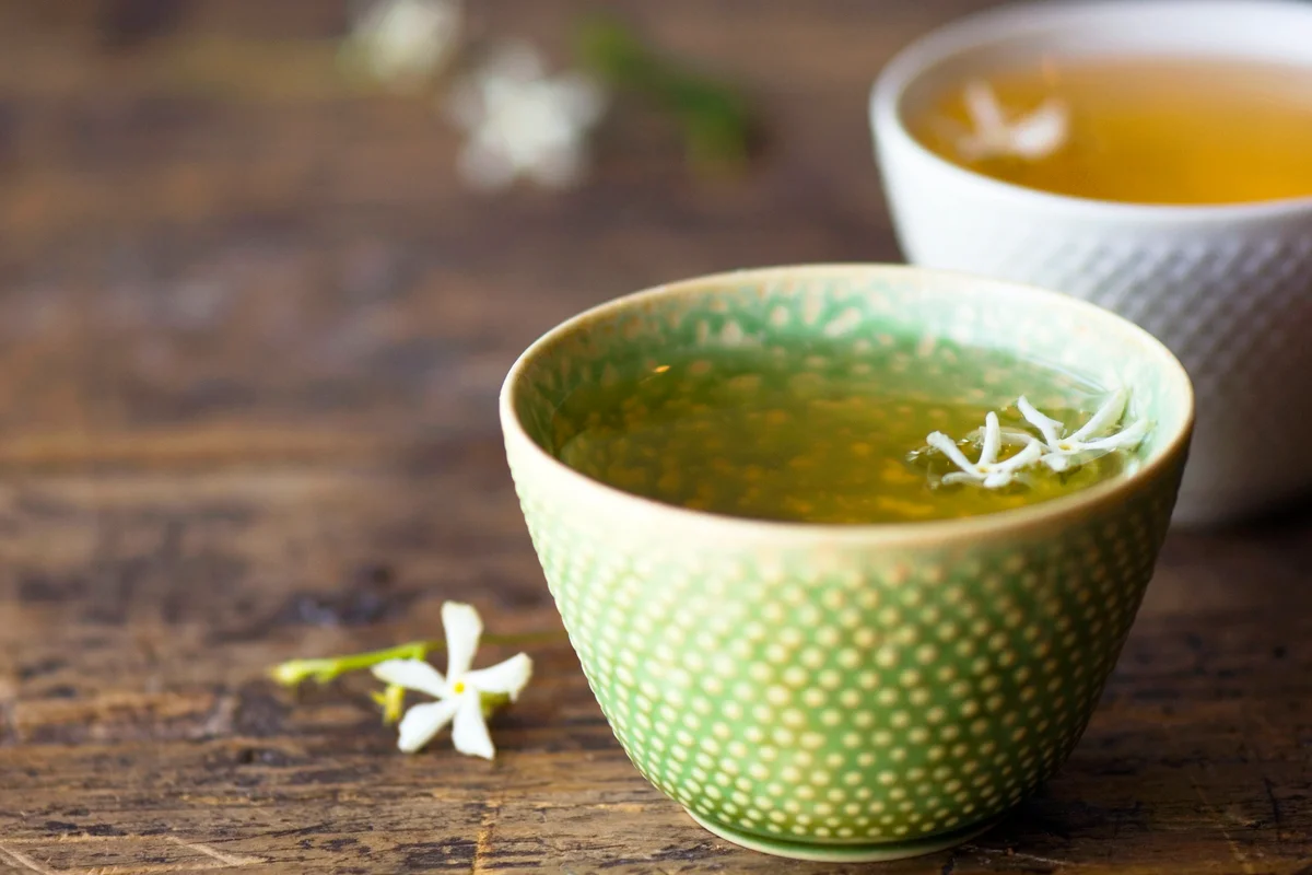 Jasmine tea in teacup