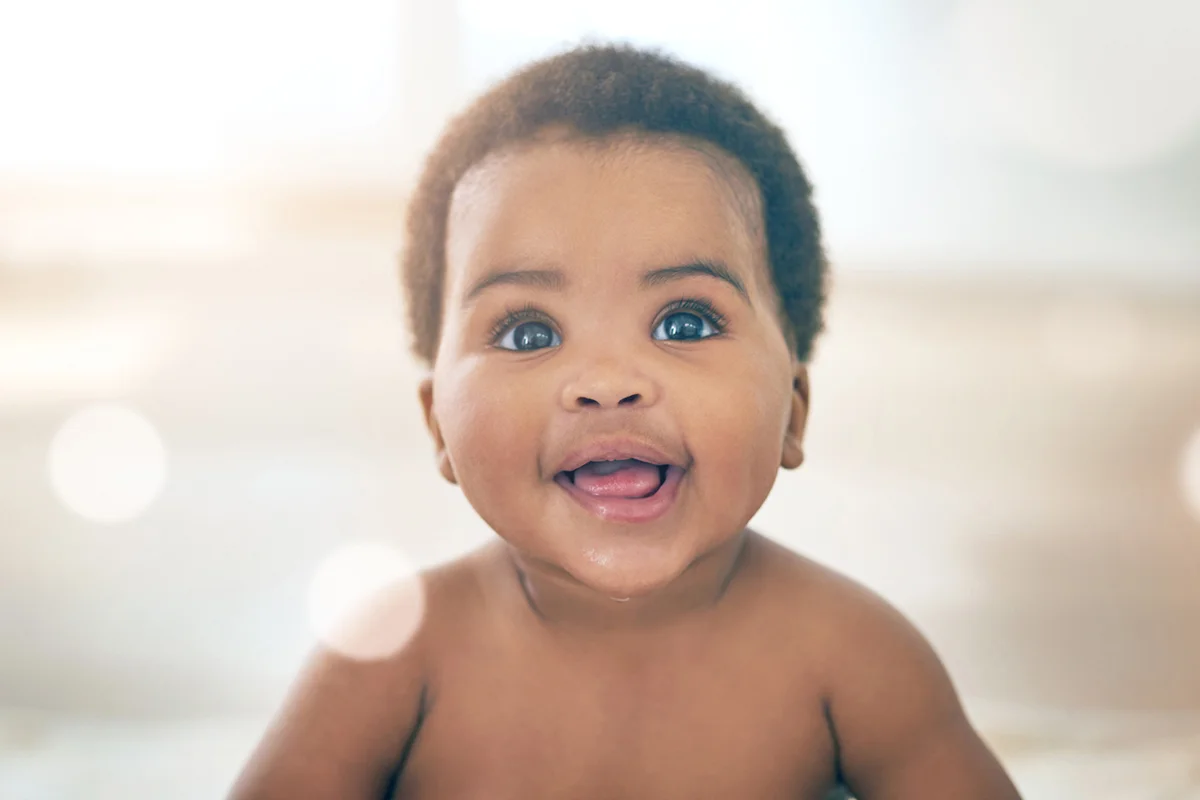 Shot of an adorable baby girl at home