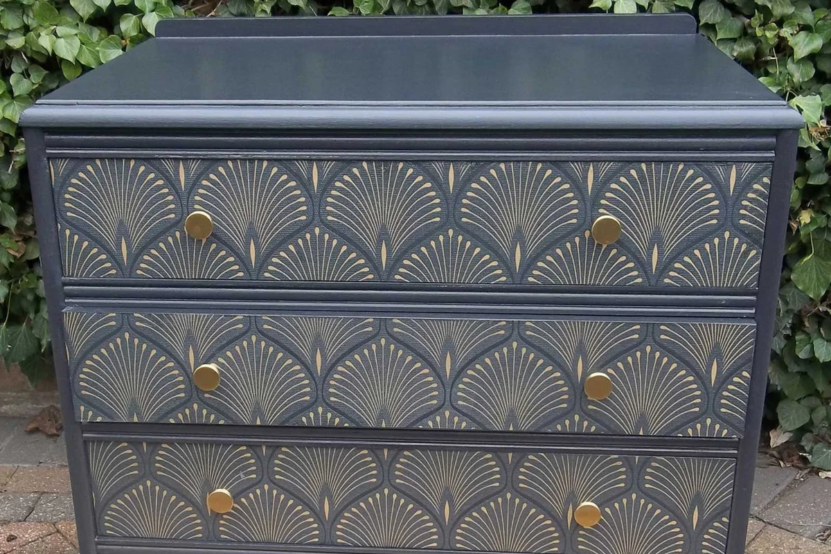 art deco painted dresser