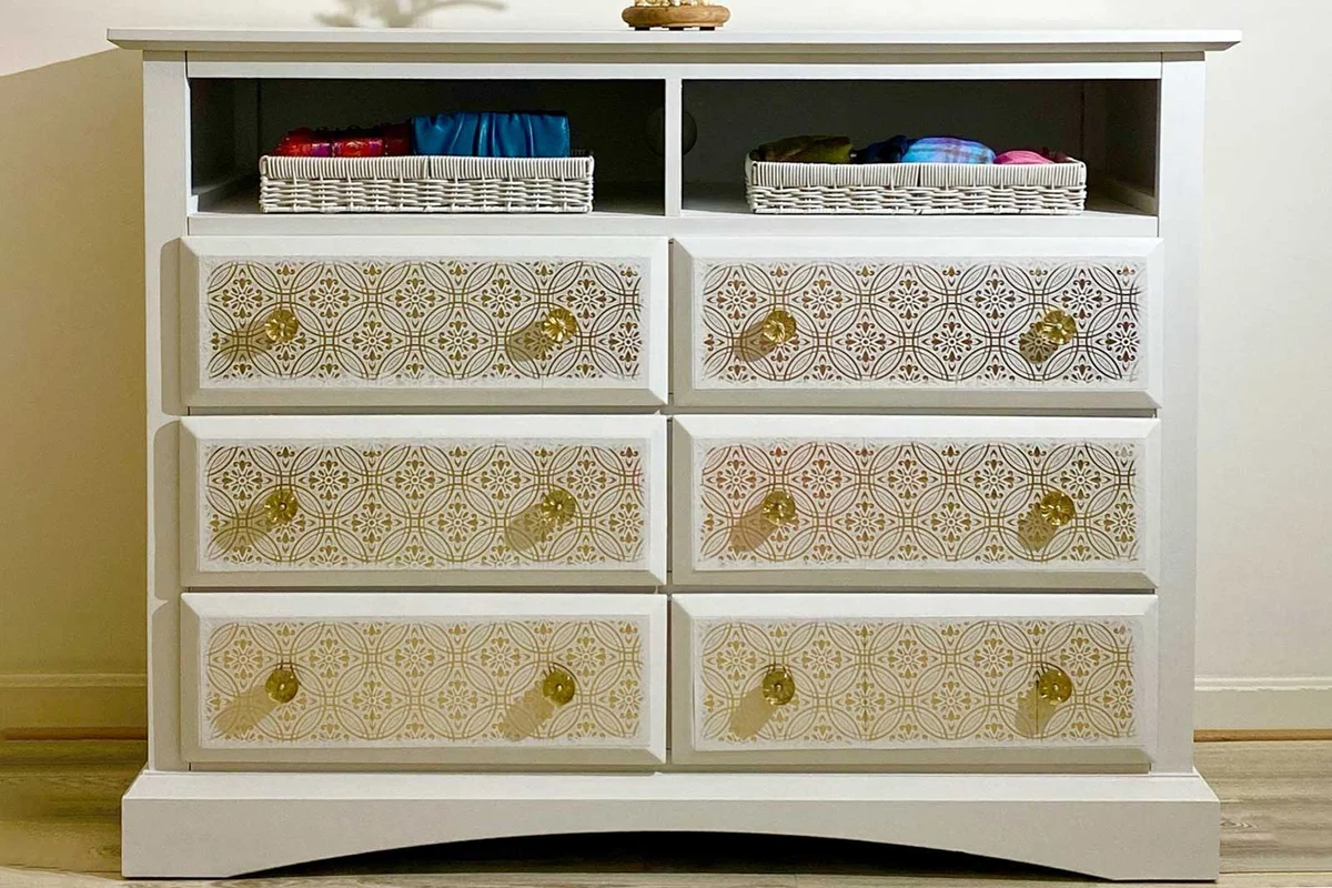 dresser repurpose with open storage